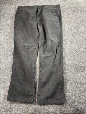 Nautica Men Chino Pants 40x30 Gray Stretch Formal Casual Flat Front Straight Fit